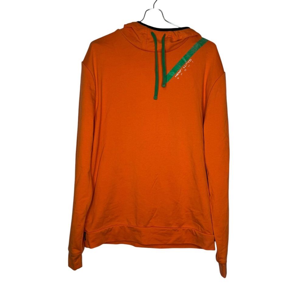 Henri Lloyd‎ Sport Men's Sweatshirt Hoodie Drawstring Pullover Orange Sz. Large